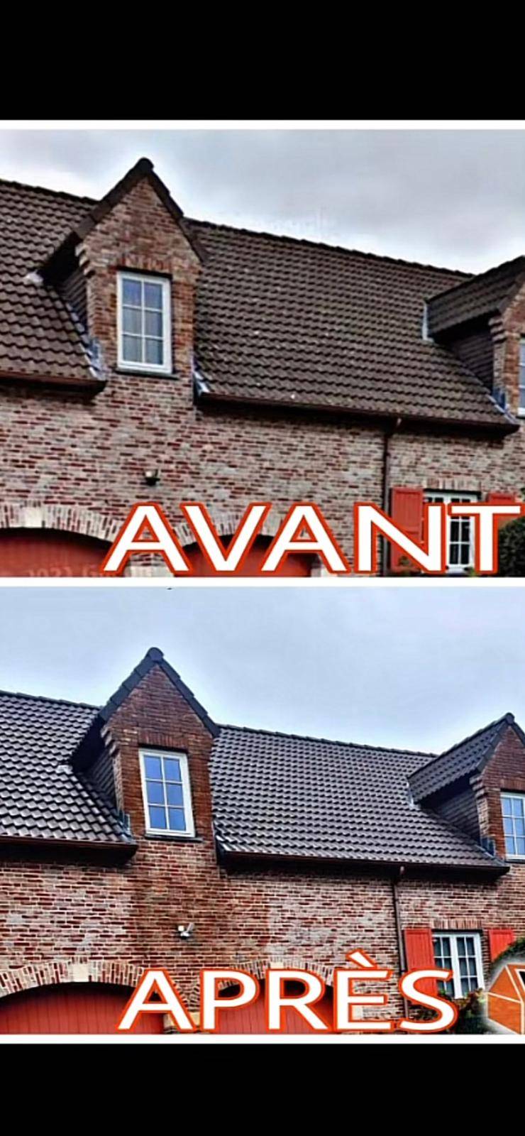 Nettoyage toiture avant-après