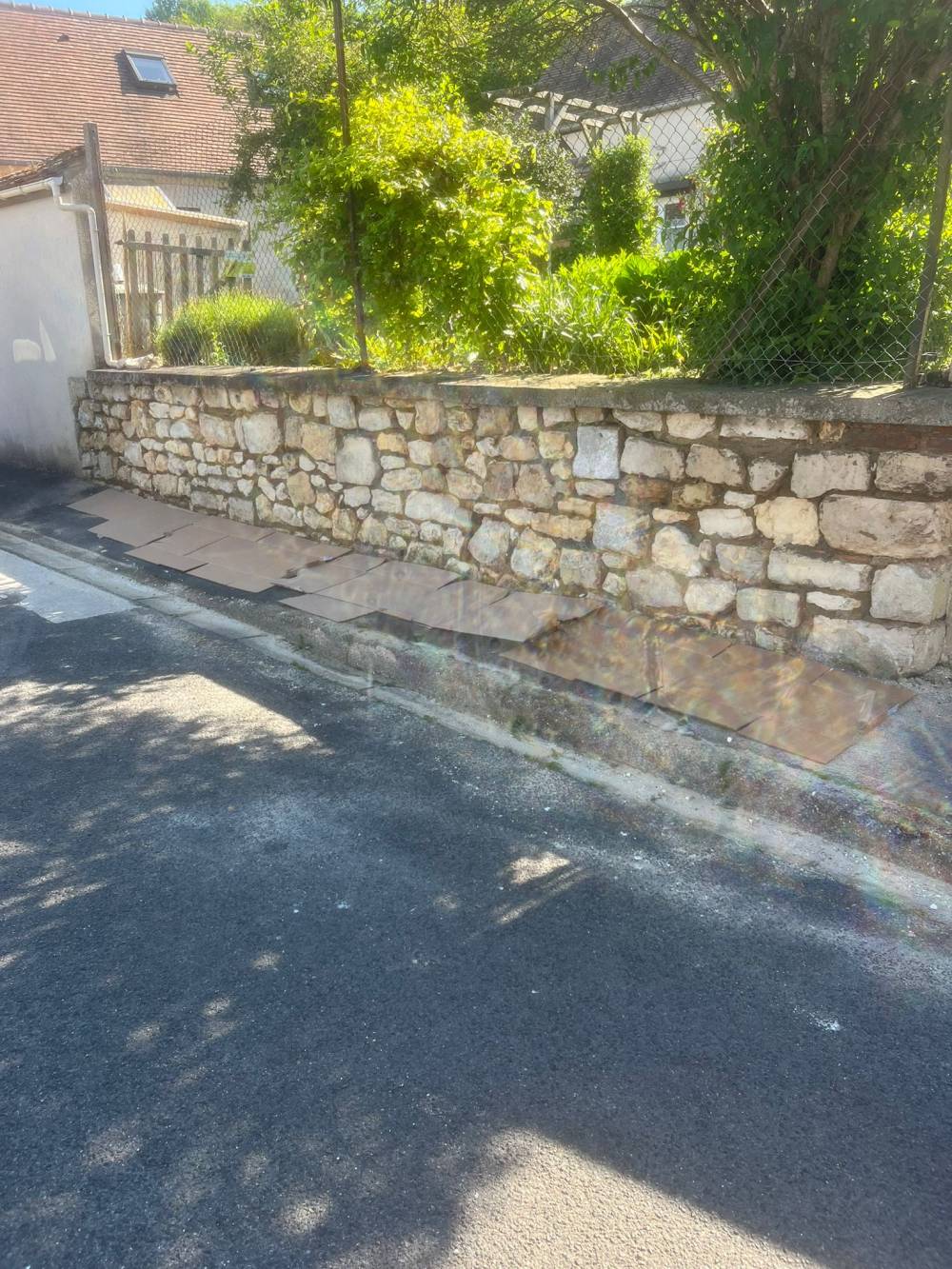 Maçonnerie sur muret avant